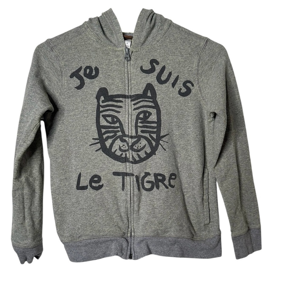 Tea Collection Gray Hoodie with Tiger Graphic